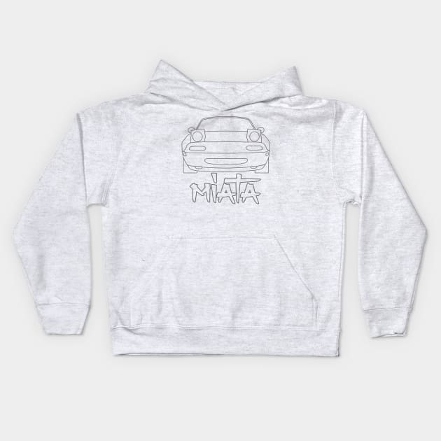 Miata Simple Lines Kids Hoodie by mudfleap